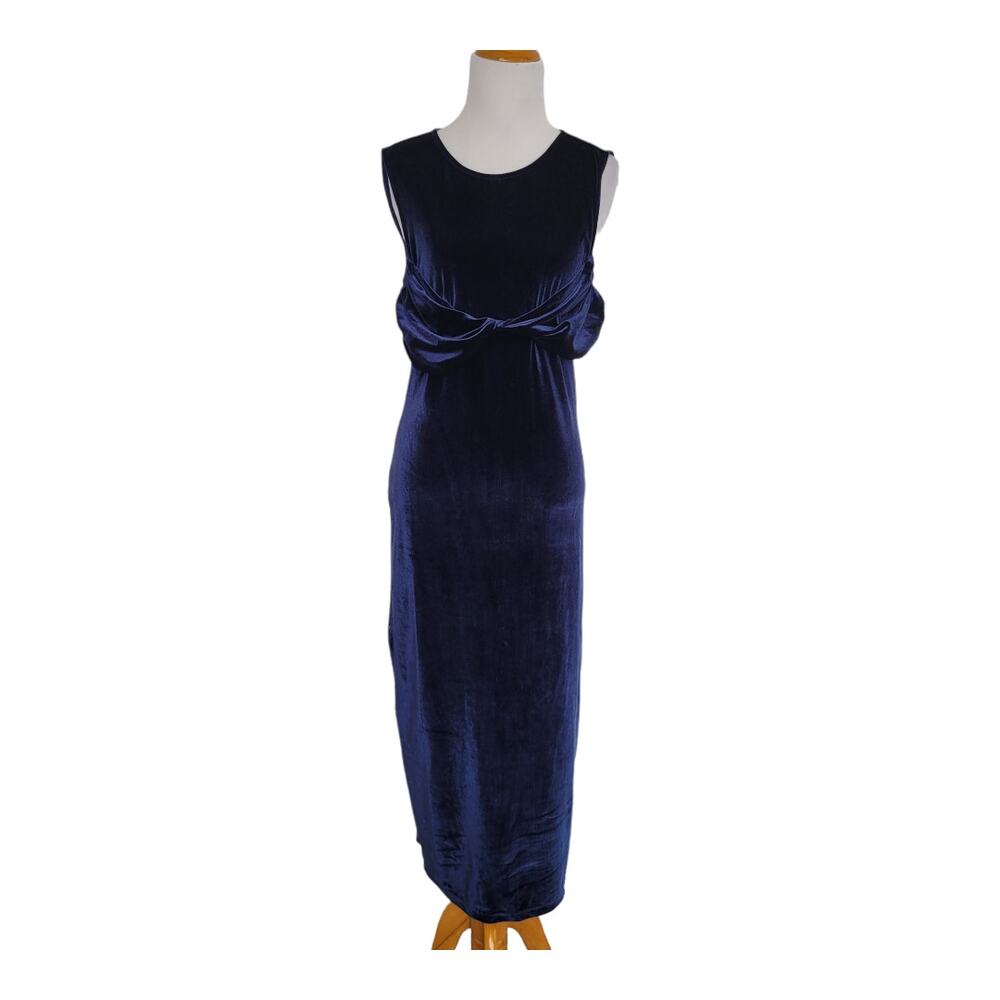 House of Harlow Velvet Old Hollywood Dress Fairy Grunge Rich Blue Women Medium - Picture 2 of 14